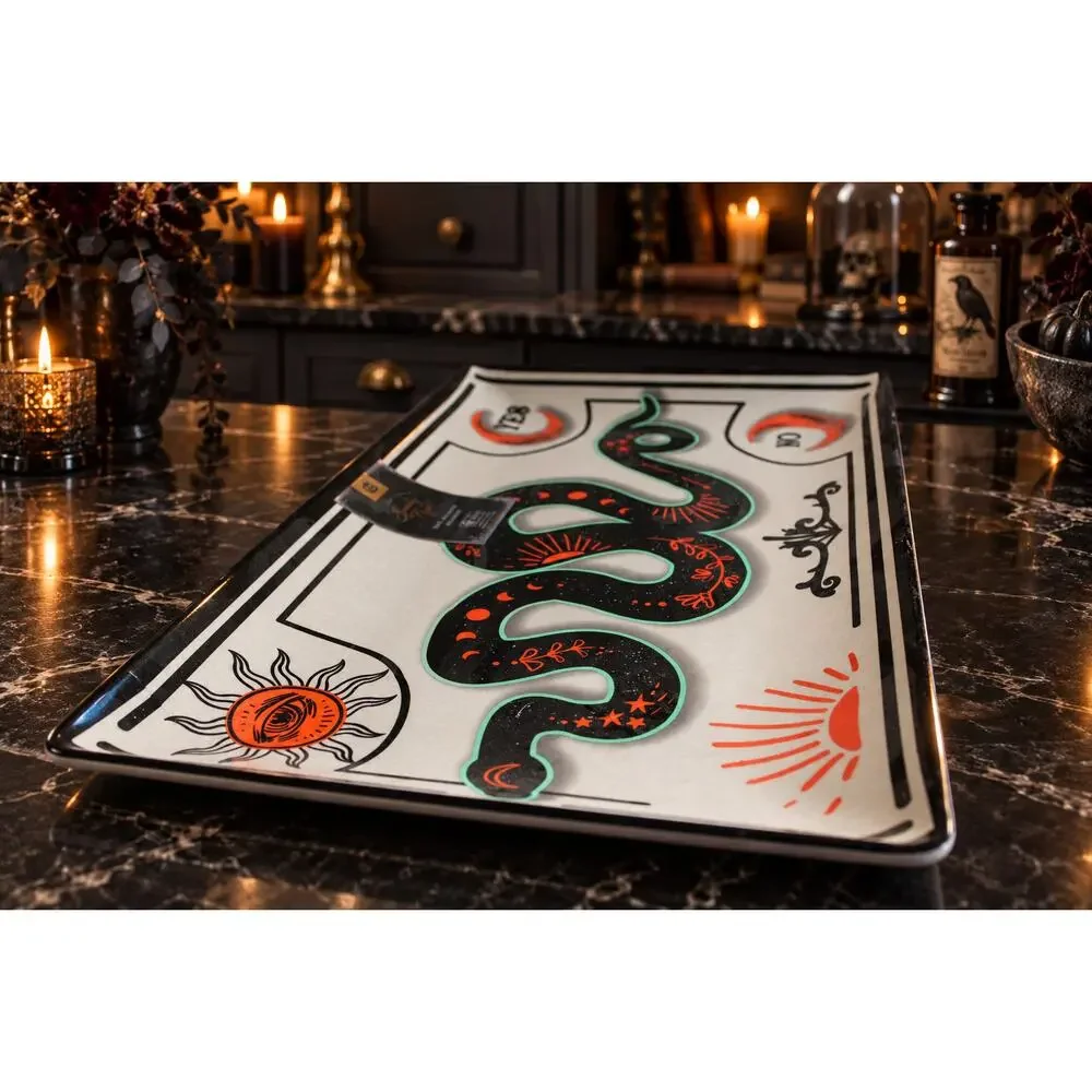 Spooky Night Halloween Snake Melamine Serving Tray Celestial Gothic